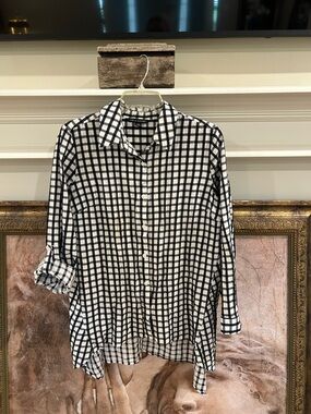 Zac & Rachel Black and White Windowpane Button-Down Shirt